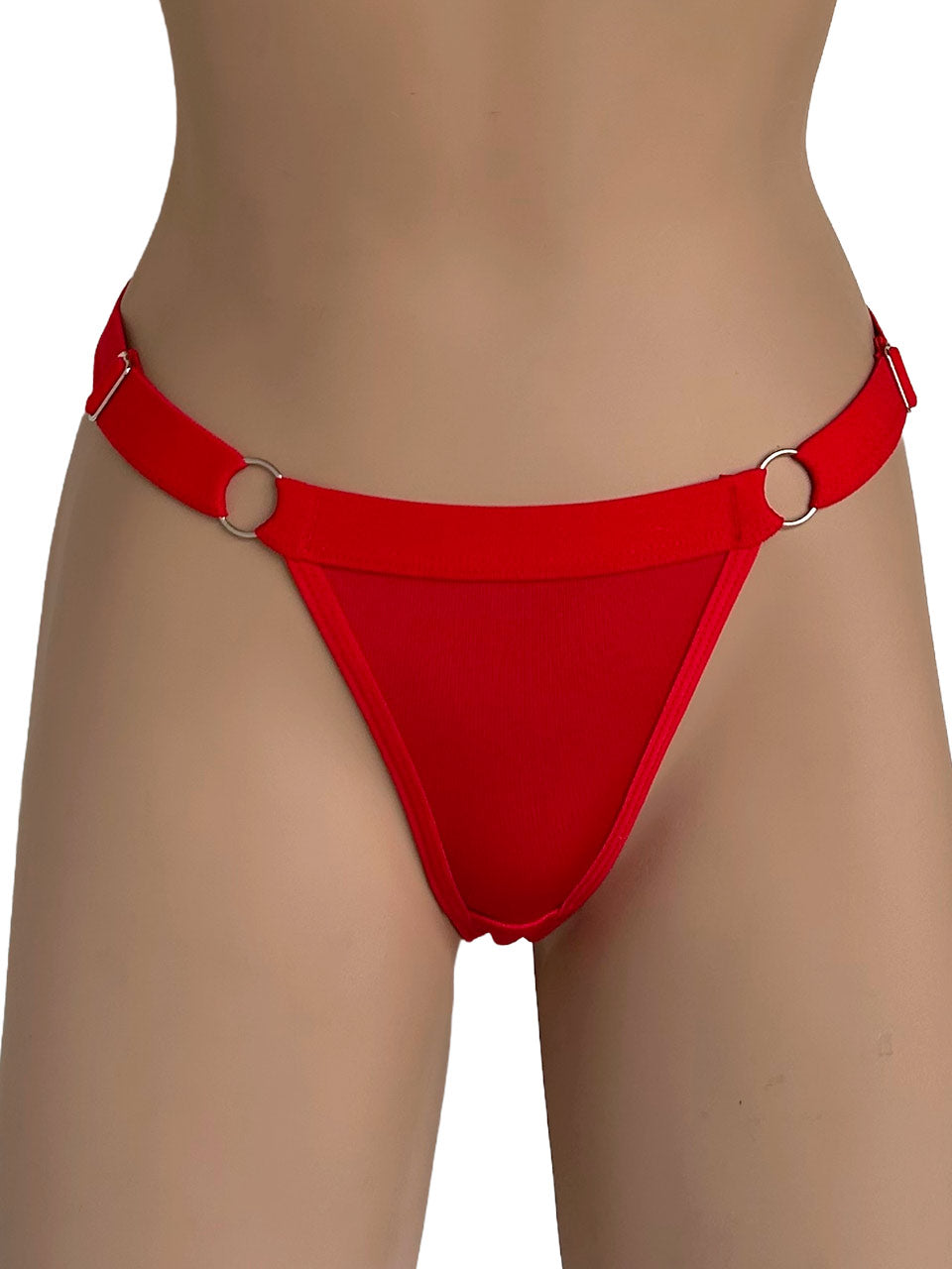 Tanga contorno graduable polilicra roja