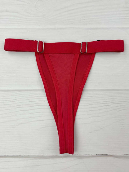 Tanga contorno graduable polilicra roja