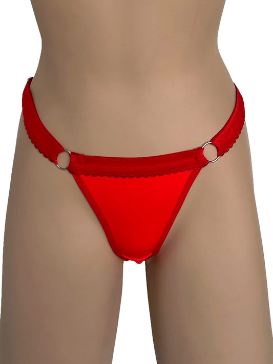 Tanga contorno graduable polilicra rojo