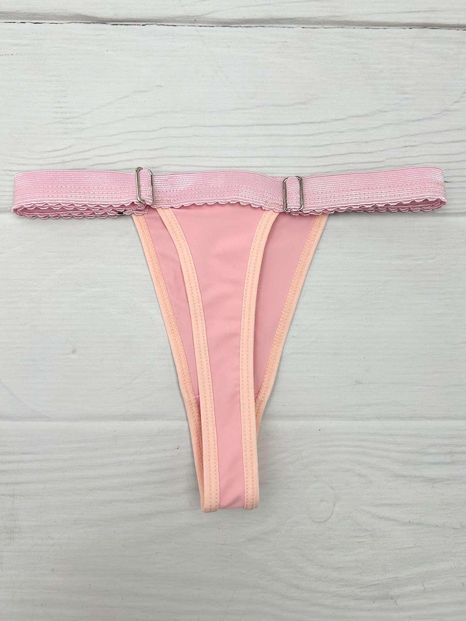 Tanga contorno graduable polilicra rosa