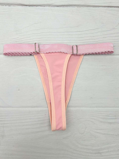 Tanga contorno graduable polilicra rosa