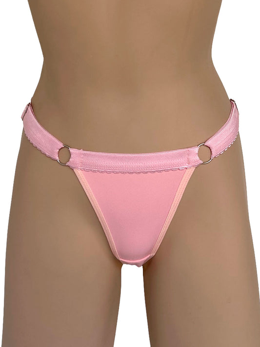 Tanga contorno graduable polilicra rosa