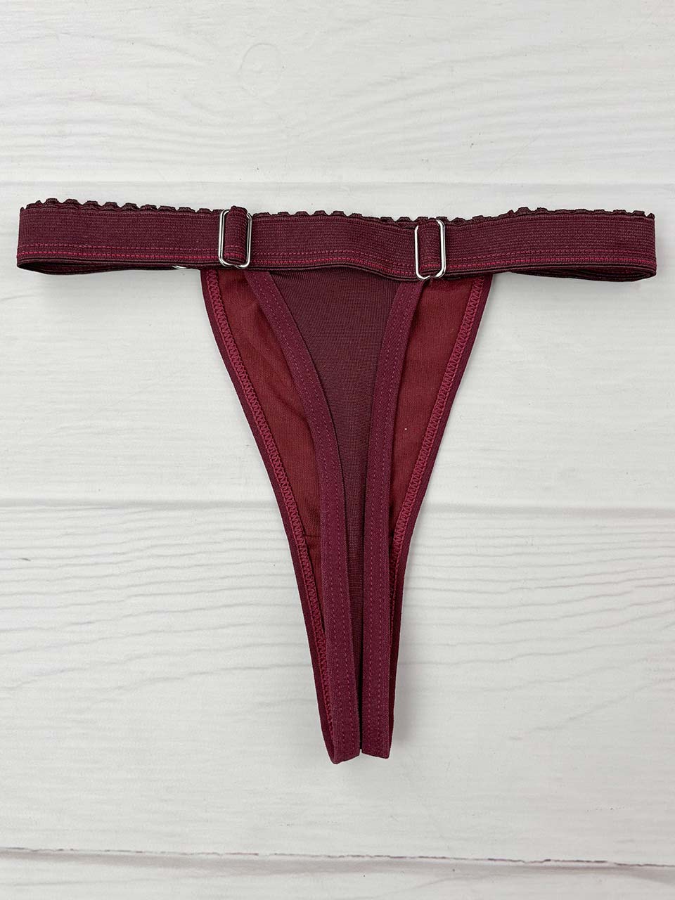Tanga contorno graduable algodon vino
