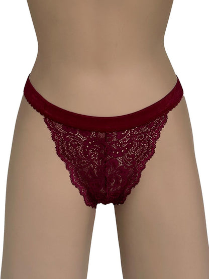 Tanga contorno vino mariposa