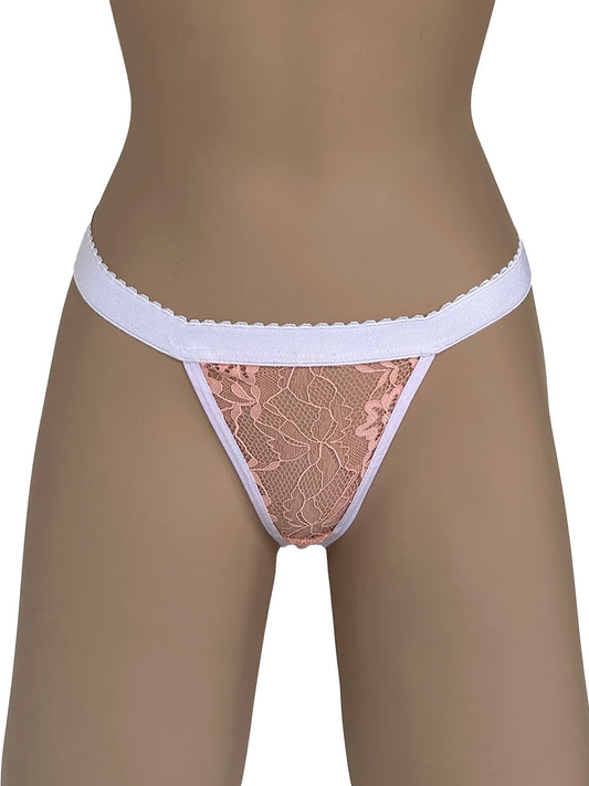 Tanga contorno rosa con blanco