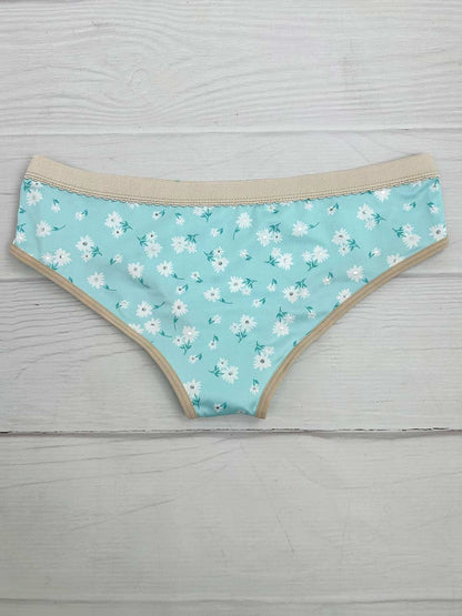 Tanga corazon lisa menta flores