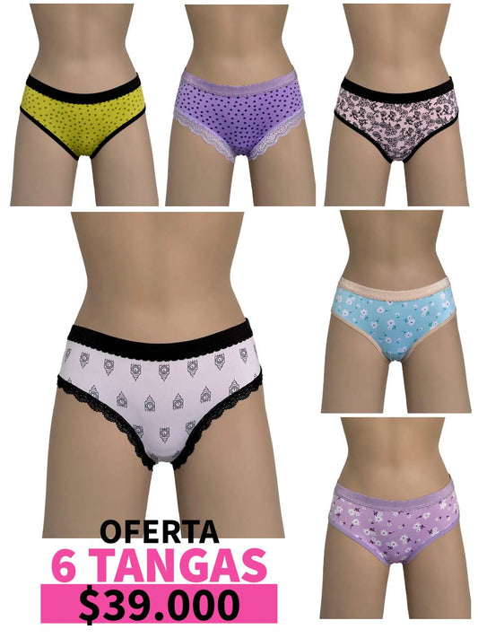 LLEVA 6 TANGA CORAZON LISA