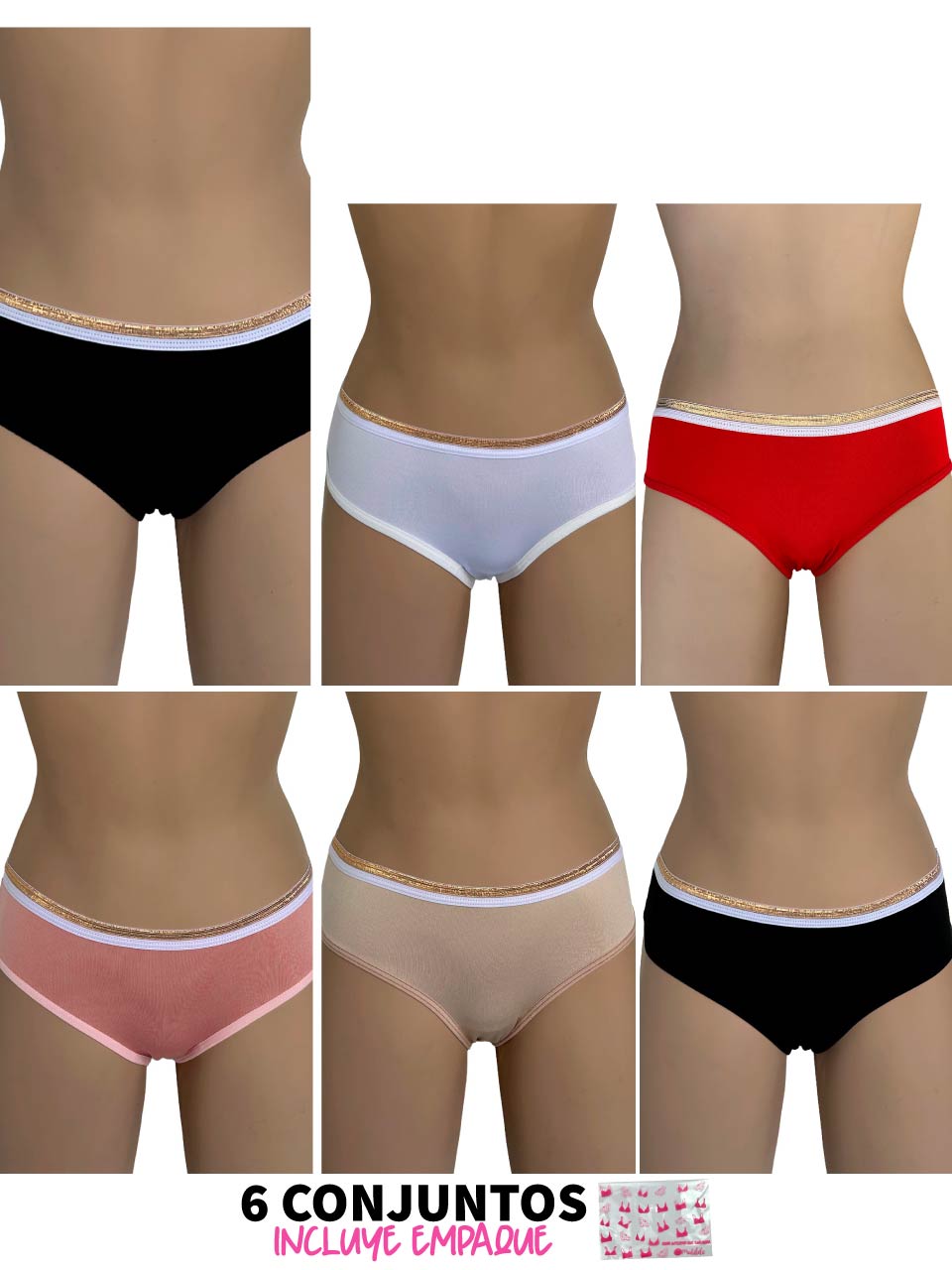 6 TANGAS CORAZON LUREX -25%