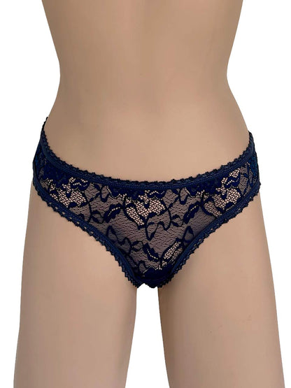 Tanga elastico bicolor azul