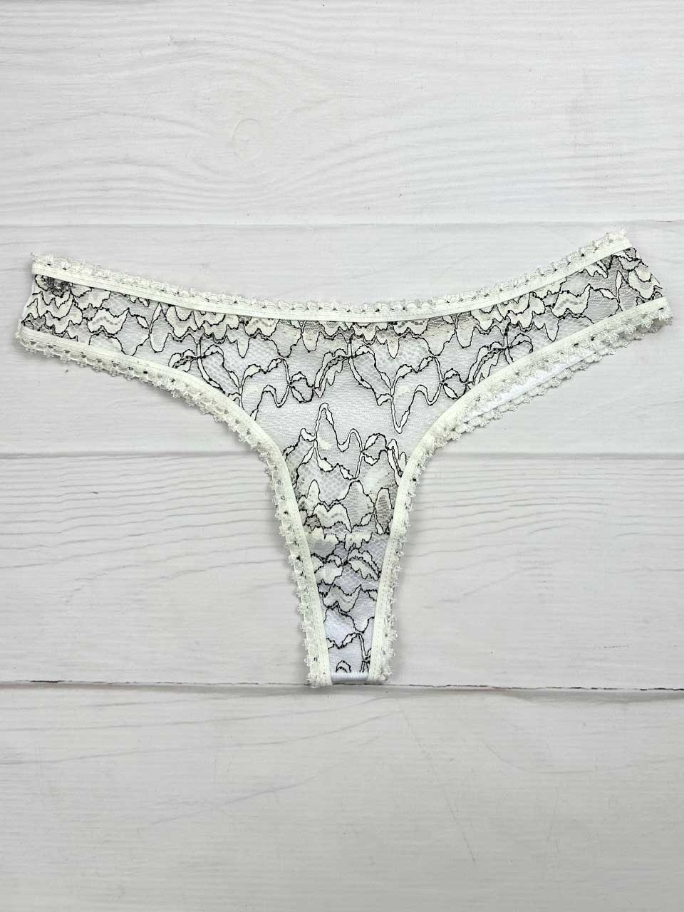 Tanga elastico bicolor marfil