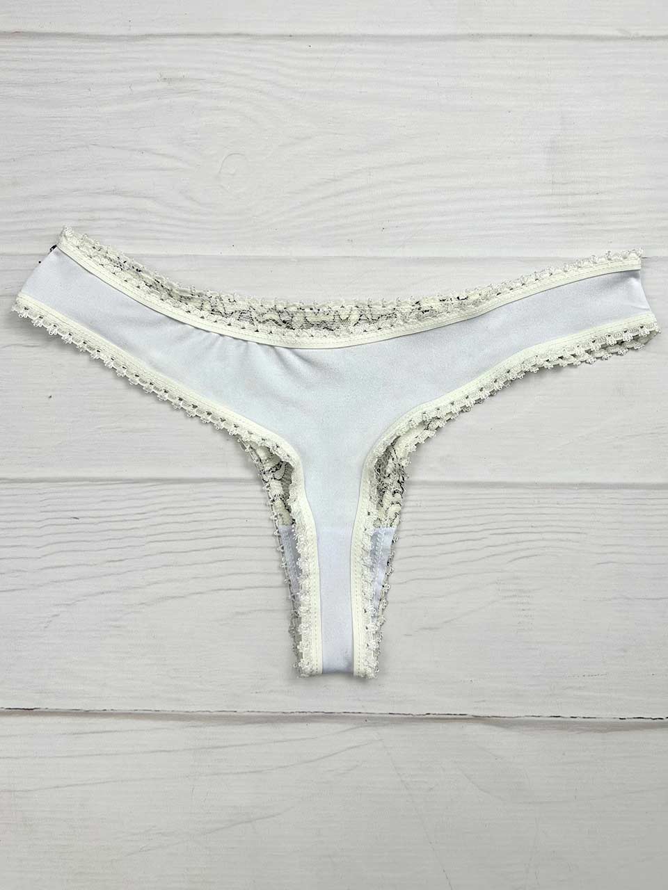 Tanga elastico bicolor marfil