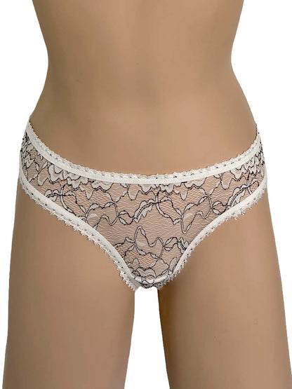 Tanga elastico bicolor marfil