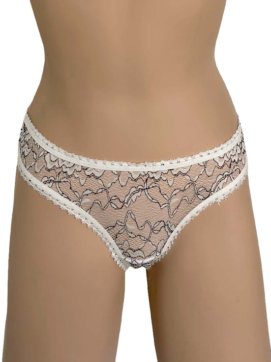 Tanga elastico bicolor marfil