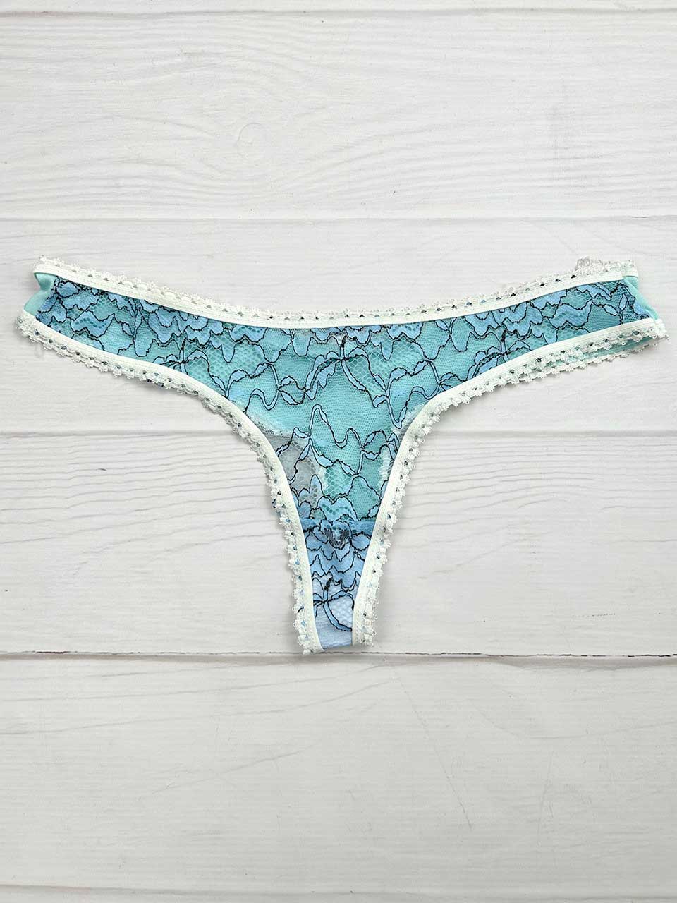 Tanga elastico bicolor cielo