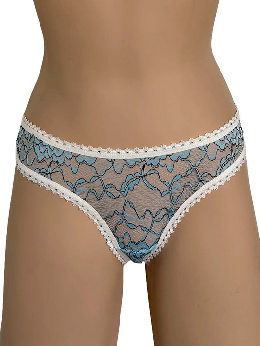 Tanga elastico bicolor cielo