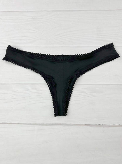 Tanga rib elastico negro