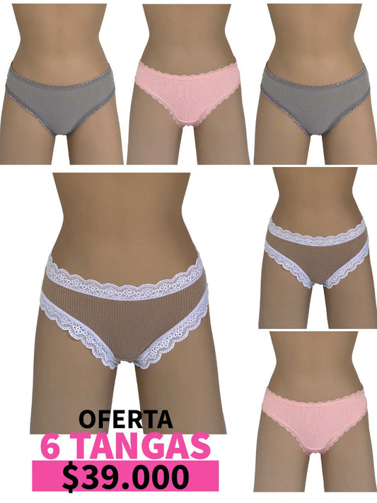 LLEVA 6 TANGAS RIB ELASTICO - 35%