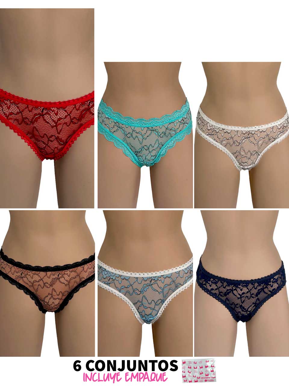 6 TANGAS ELASTICO BICOLOR -25%