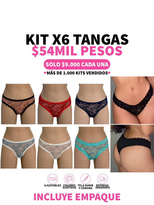 6 TANGAS ELASTICO BICOLOR -25%
