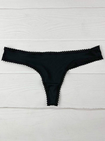 Tanga rib elastico negro