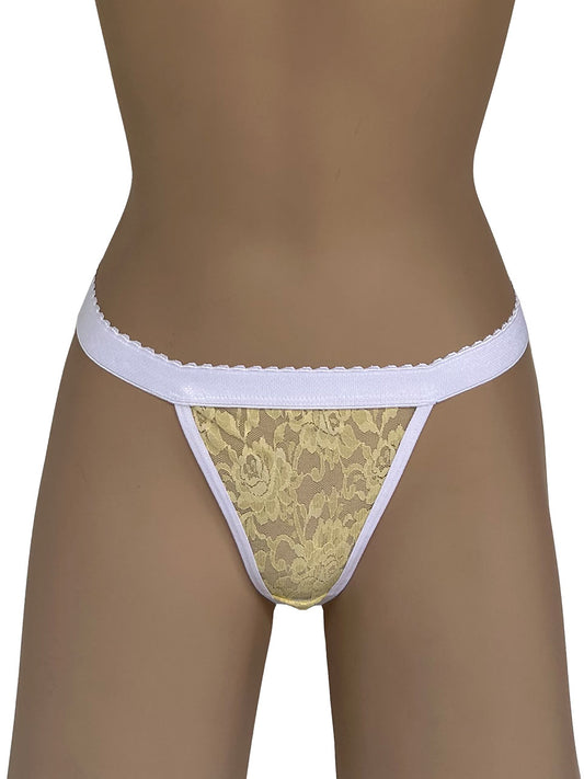 Tanga contorno amarillo con blanco