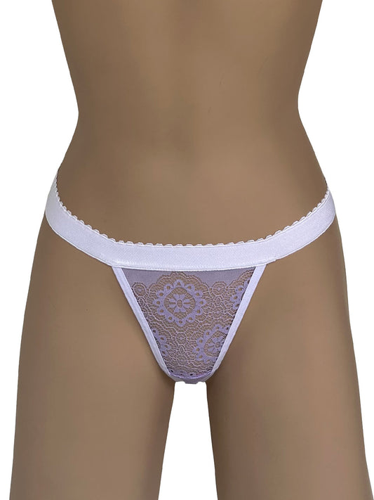 Tanga contorno lila con blanco