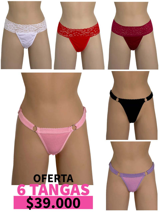 LLEVA 6 TANGA ALGODON -35%