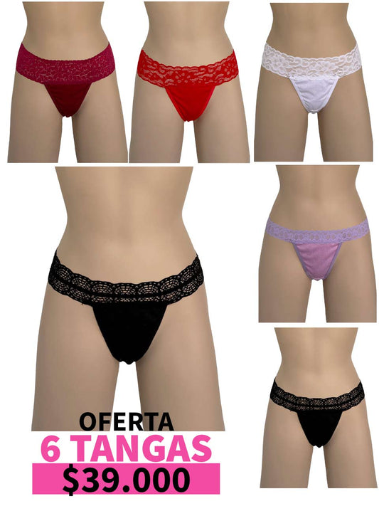 LLEVA 6 TANGA ALGODON -35%