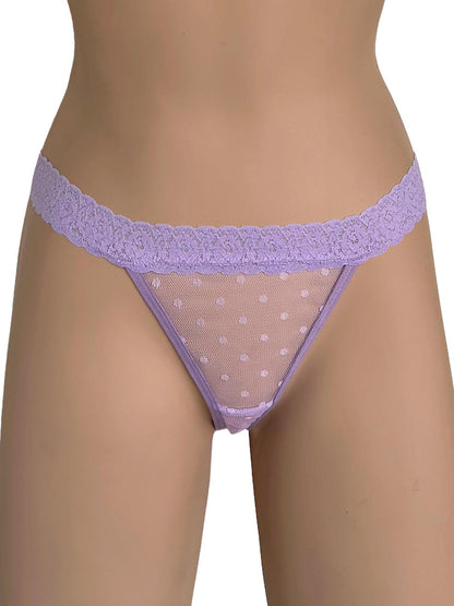 Tanga franja grabada lila