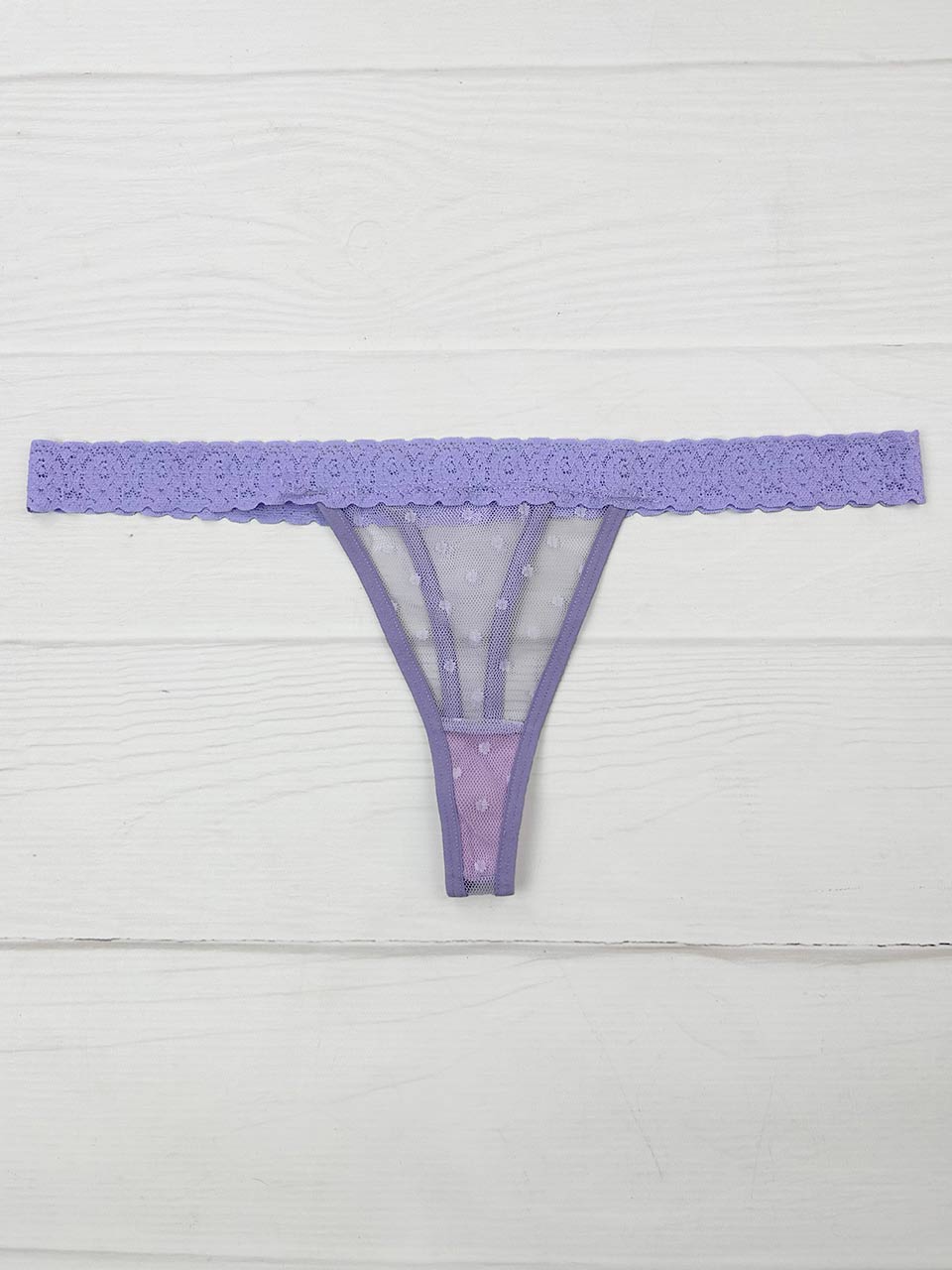 Tanga franja grabada lila