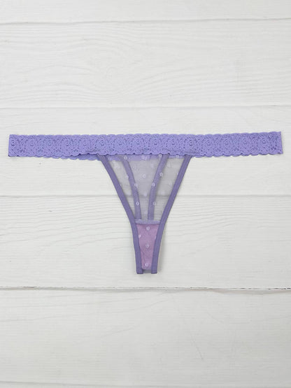 Tanga franja grabada lila
