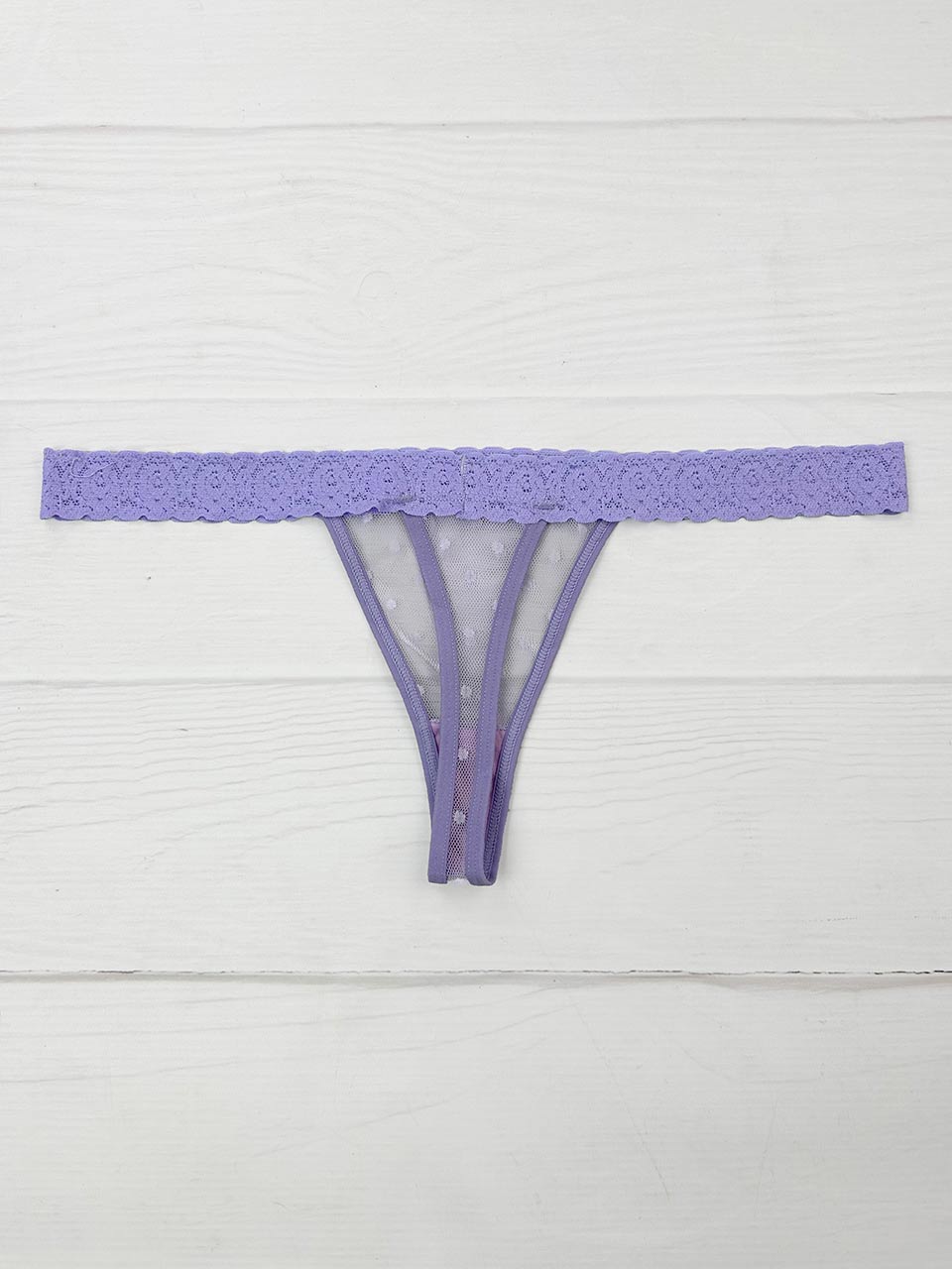 Tanga franja grabada lila