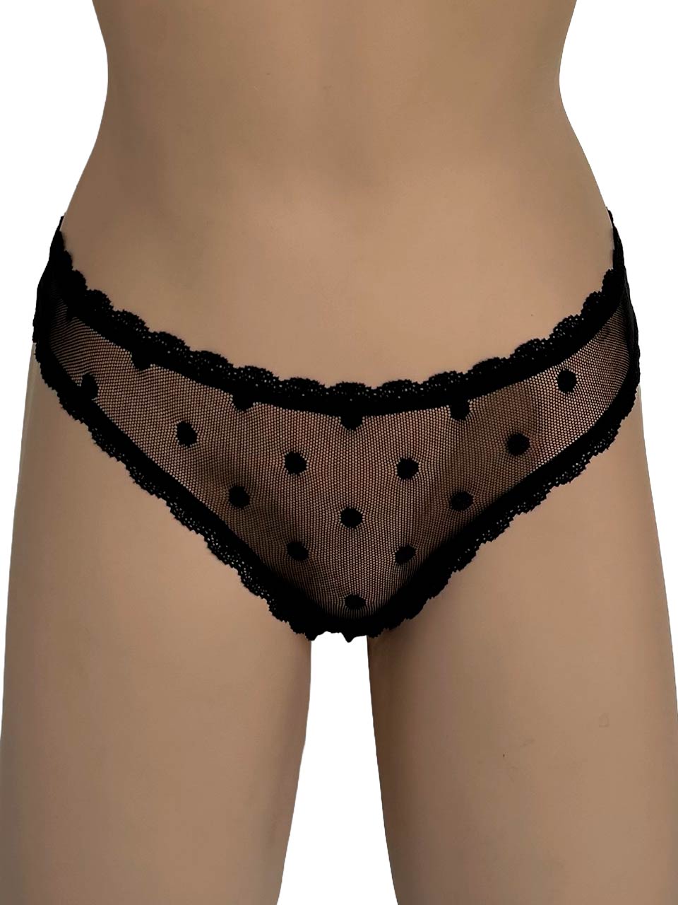 Tanga grabado negra elastica