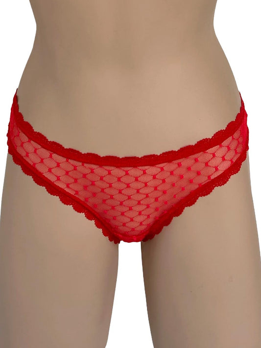 Tanga grabado rojo elastico