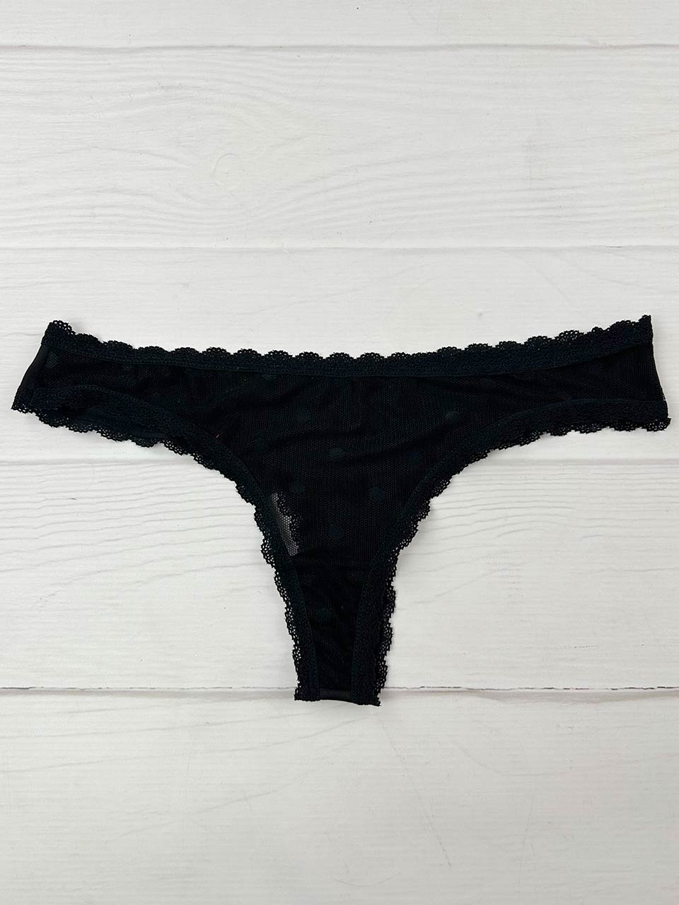 Tanga grabado negra elastica