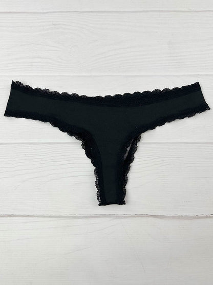 Tanga grabado negra elastica