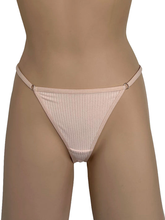 Tanga rib graduacion beige