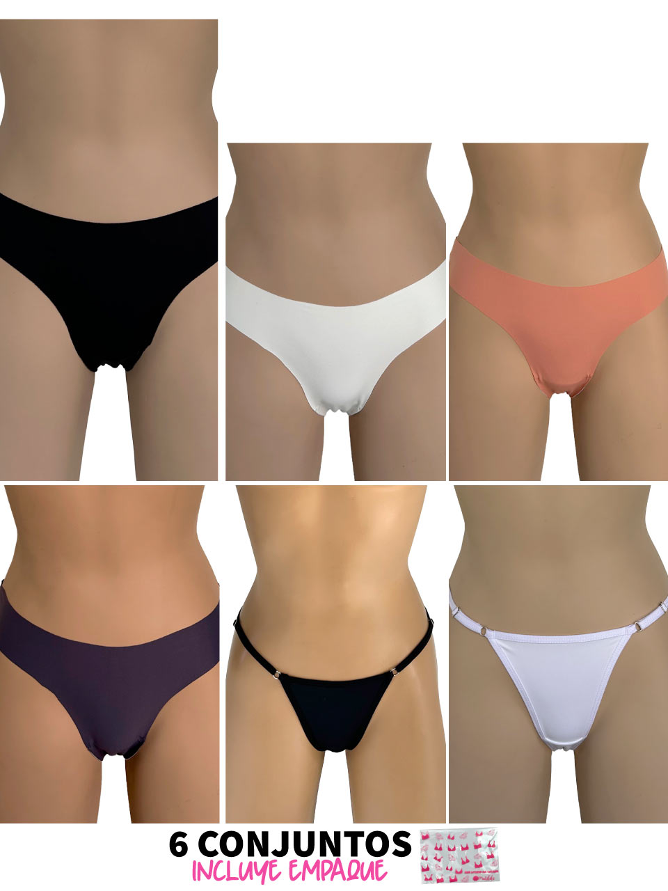 6 TANGAS INVISIBLE Y GRAD INVISIBLE