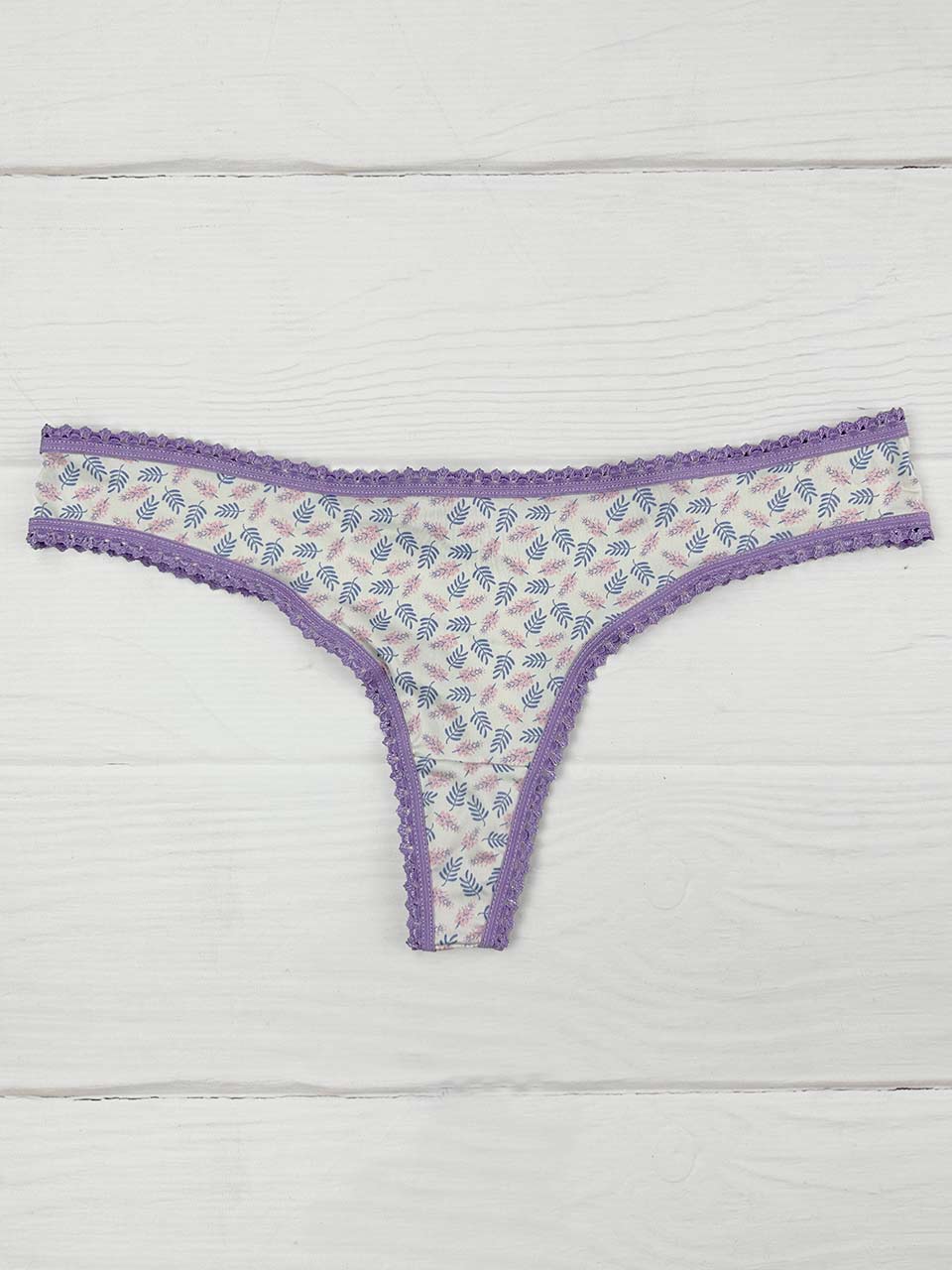 Tanga lisa lila flores