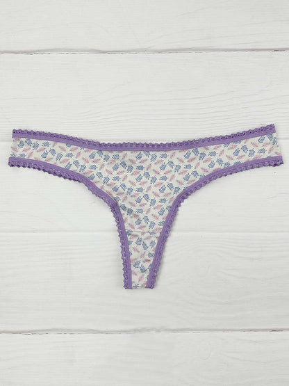 Tanga lisa lila flores