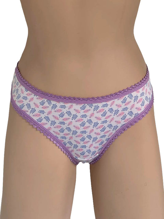Tanga lisa lila flores