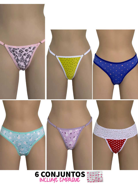 6 TANGAS  LISA Y FRANJA LISA -25%