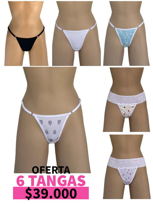 LLEVA 6 TANGA GRAD INVISIBLE, LISA Y FRANJA -35%
