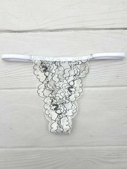 Tanga mariposa bicolor blanca