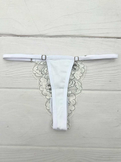 Tanga mariposa bicolor blanca