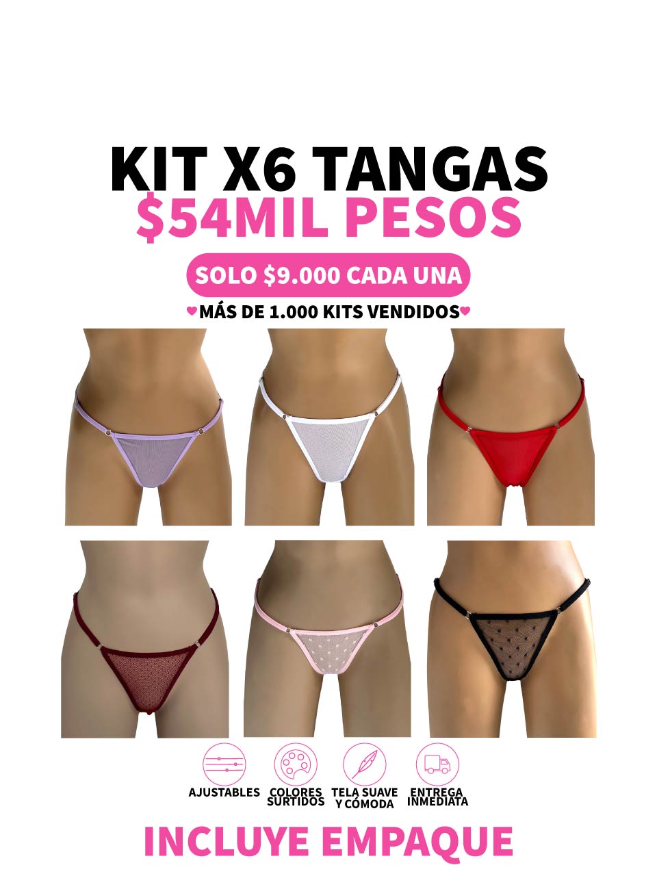 6 TANGAS GRABADO  + MAYATEX - 25%