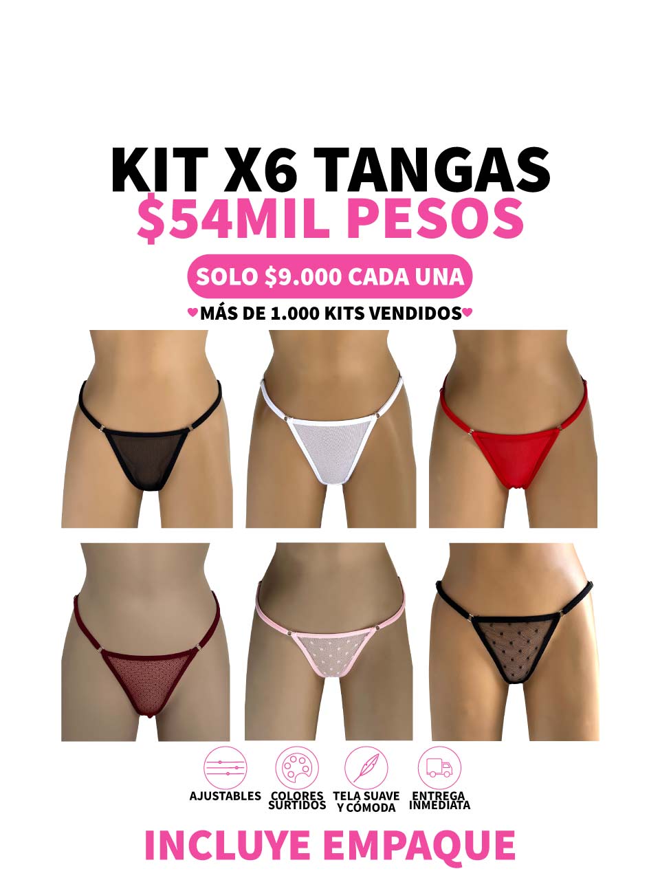 6 TANGAS GRABADO  + MAYATEX - 25%