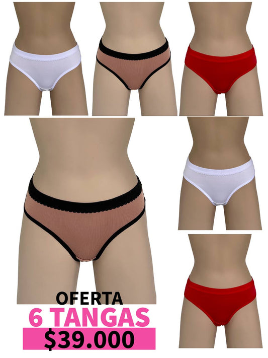 LLEVA 6 TANGA POLI ELASTICO - 35%