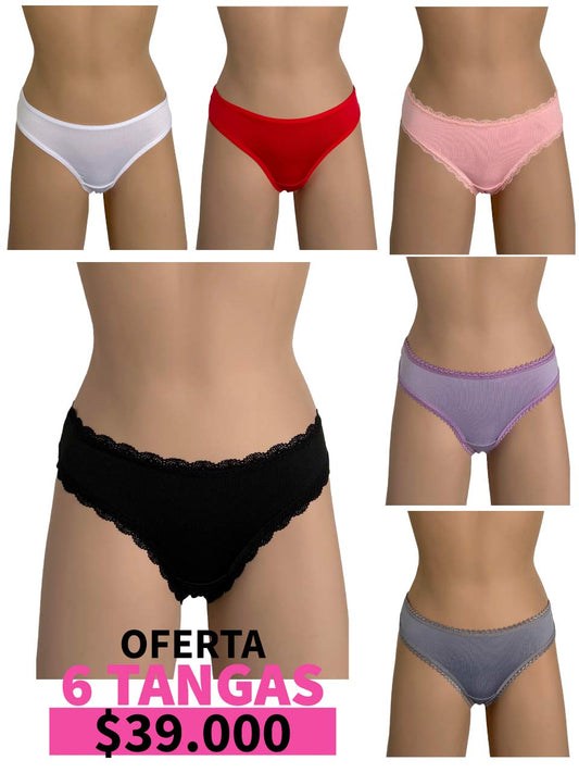 LLEVA 6 TANGA POLILICRA