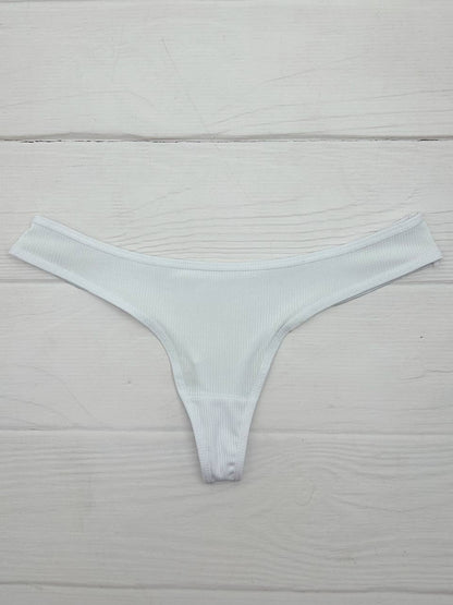 Tanga rib elastico blanca